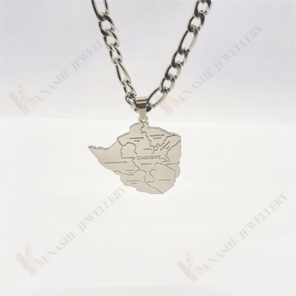 Zimbabwe Silver Pendant with Figaro Chain