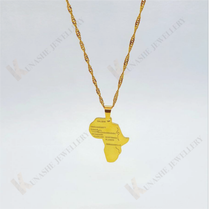Africa Gold Pendant