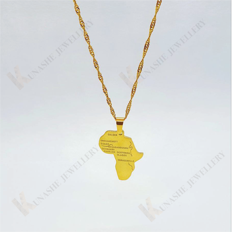 Africa Gold Pendant