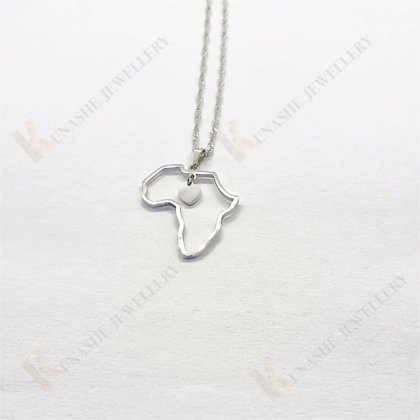 Africa Heart Silver Pendant