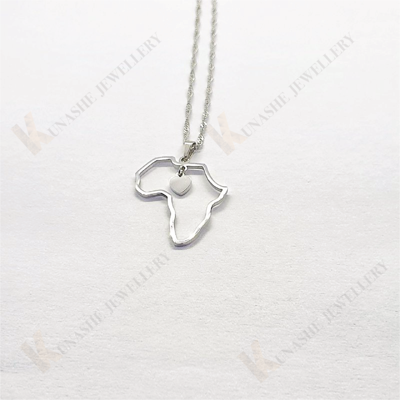 Africa Heart Silver Pendant