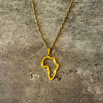 Africa outline gold